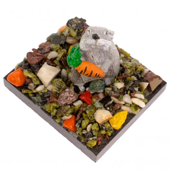 Сувенир &amp;quot;Кролик с морковкой&amp;quot; змеевик 125212