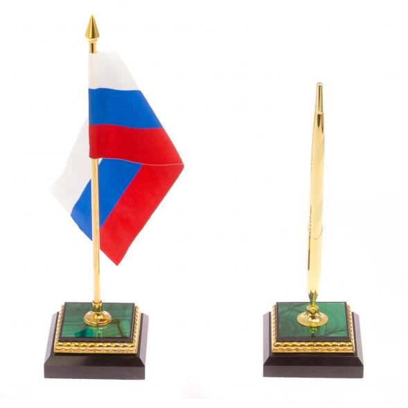 Письменный набор из малахита &amp;quot;Держава&amp;quot; Златоуст 125280