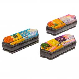 Шкатулка &amp;quot;Осенний и зимний пейзажи&amp;quot; 29,5х12х8 см змеевик