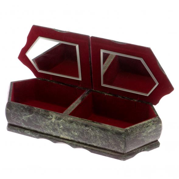 Шкатулка &amp;quot;Осенний и зимний пейзажи&amp;quot; 29,5х12х8 см змеевик 125676