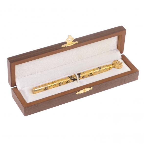 Подарочная шариковая ручка &amp;quot;Герб РФ&amp;quot; с черной эмалью Златоуст 126056