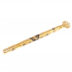 Подарочная шариковая ручка &amp;quot;Герб РФ&amp;quot; с черной эмалью Златоуст