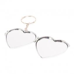 Складное зеркало брелок из камня пегматит Сердце