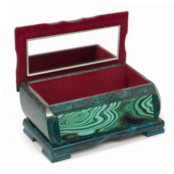 Шкатулка с иллюстрацией под малахит 15х9х7 см 117470