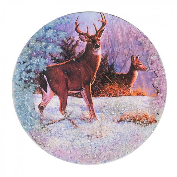 Магнит с рисунком &amp;quot;Северные олени&amp;quot; змеевик 117770