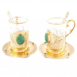 Чайный набор &amp;quot;Малахитовый&amp;quot; на 2 персоны