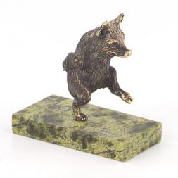 Статуэтка &amp;quot;Поросенок шагает&amp;quot; бронза змеевик