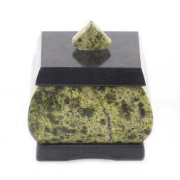 Шкатулка для украшений змеевик 6х6х6 см