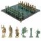 Шахматы "Римские войны" фигуры бронза / патина 44х44 см змеевик