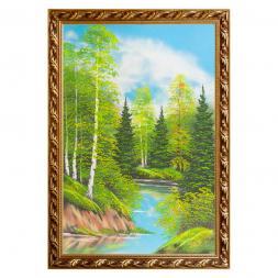 Картина &amp;quot;Летний пейзаж&amp;quot; багет №9 60х90 см, каменная крошка