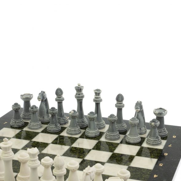 Шахматы подарочные &amp;quot;Стаунтон&amp;quot; 44х44 см мрамор / змеевик 129356