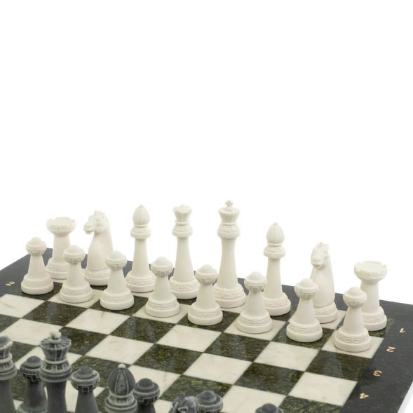 Шахматы подарочные &amp;quot;Стаунтон&amp;quot; 44х44 см мрамор / змеевик 129356