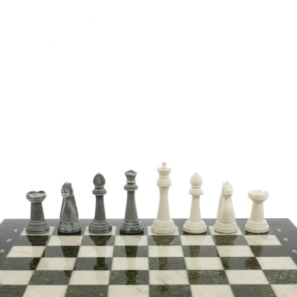 Шахматы подарочные &amp;quot;Стаунтон&amp;quot; 44х44 см мрамор / змеевик 129356