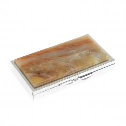 Таблетница на 3 отделения камень шайтанский переливт серебро