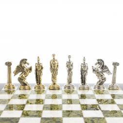 Шахматы &amp;quot;Восточные&amp;quot; доска 40х40 см мрамор змеевик фигуры металл