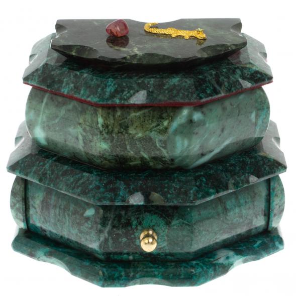 Ларец &amp;quot;Домик&amp;quot; камень змеевик 20x12x14 см 112105