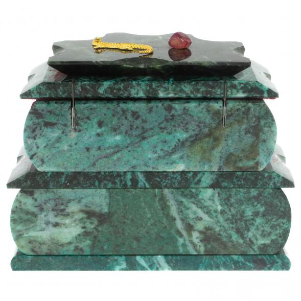 Ларец &amp;quot;Домик&amp;quot; камень змеевик 20x12x14 см 112105