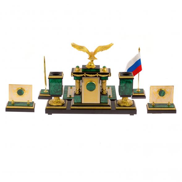 Письменный набор из малахита &amp;quot;Орел&amp;quot; Златоуст 125281