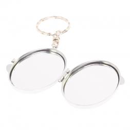 Складное зеркало брелок из камня пегматит овальное