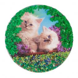 Магнит с рисунком "Пушистые котята" змеевик