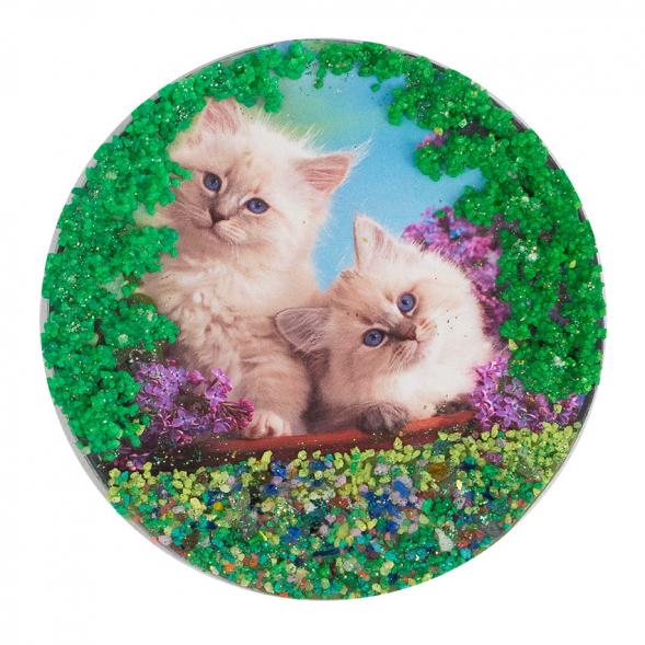 Магнит с рисунком &amp;quot;Пушистые котята&amp;quot; змеевик 117771
