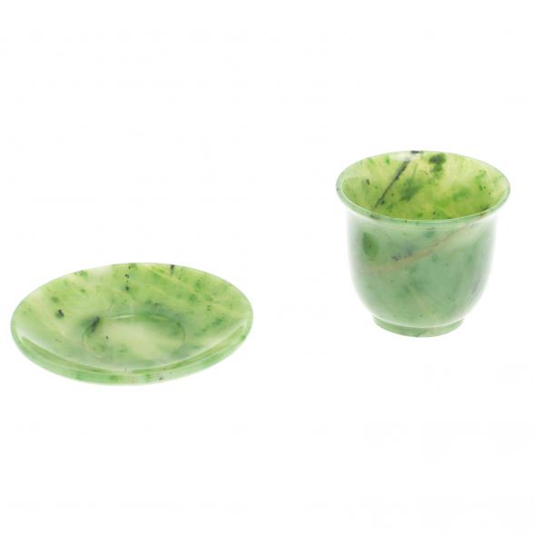 Кофейный набор чашка и блюдце из нефрита 127118