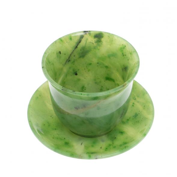 Кофейный набор чашка и блюдце из нефрита 127118