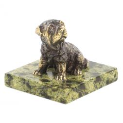 Статуэтка из бронзы и змеевика &amp;quot;Собачка средняя №10&amp;quot;