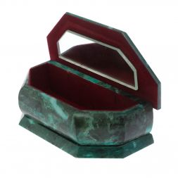 Шкатулка с расписной крышкой &amp;quot;Зимний пейзаж&amp;quot; змеевик 17х7,5х6 см