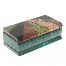 Шкатулка из камня Мозаика 14х7х5,5 см