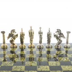 Шахматы &amp;quot;Восточные&amp;quot; доска 40х40 см змеевик фигуры металлические