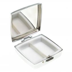 Таблетница с делителем на 2 отсека камень лабрадор цвет серебро