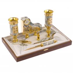 Письменный прибор &amp;quot;Меценат&amp;quot; из мрамора Златоуст