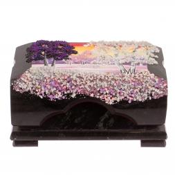 Шкатулка с расписной крышкой &amp;quot;Зимний пейзаж&amp;quot; 17х11х8 см черный змеевик