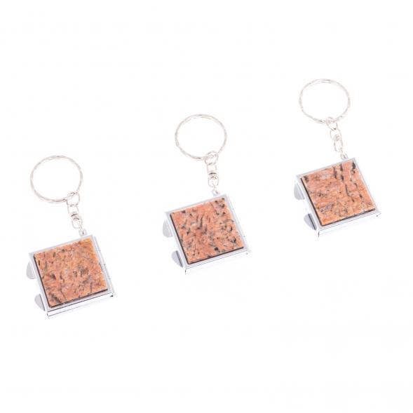 Складное зеркало брелок из камня пегматит квадратное 126658