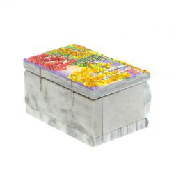 Шкатулка с рисунком &amp;quot;Осень&amp;quot; серый мрамор 10х6,5х6 см