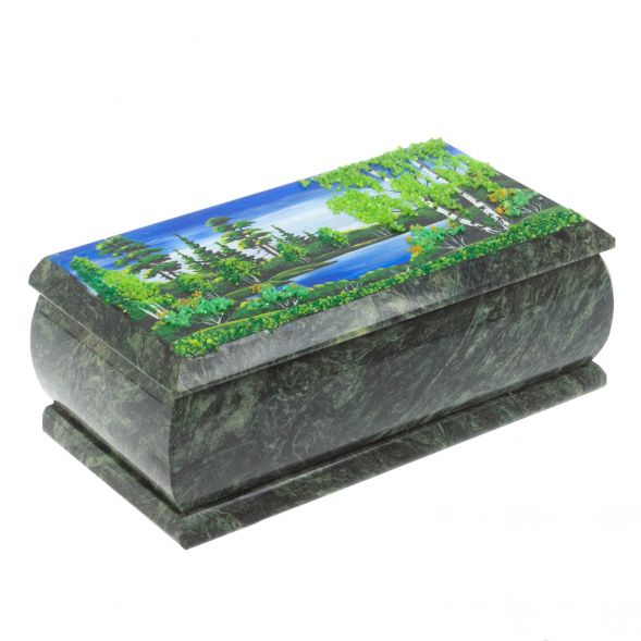 Шкатулка из змеевика &amp;quot;Летний пейзаж&amp;quot; 18х9х6,5 см 127832