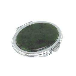 Зеркальце овальное из нефрита цвет серебро