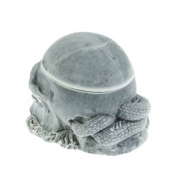 Пепельница / шкатулка &amp;quot;Череп со змеей&amp;quot; из мраморной крошки