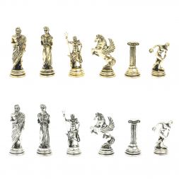 Шахматы "Олимпийские игры" 28х28 см из змеевика и мрамора