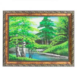 Картина &amp;quot;Летний пейзаж&amp;quot; рамка багет 15х20 см, каменная крошка