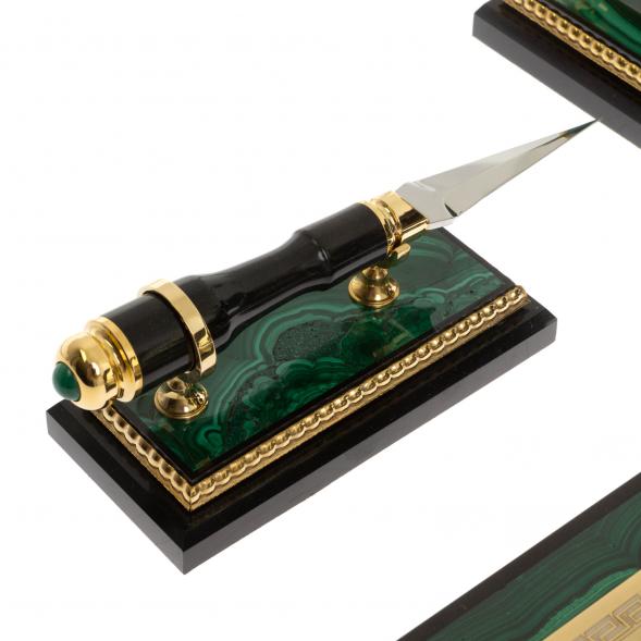 Письменный набор &amp;quot;Держава&amp;quot; из малахита Златоуст 129627