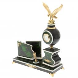 Набор с визитницей &amp;quot;Орел&amp;quot; змеевик