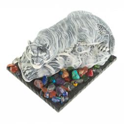 Сувенир фигурка "Рычащий тигр" из змеевика и мрамолита 10х8х7 см