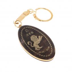 Брелок знак зодиака &amp;quot;Лев&amp;quot; камень обсидиан