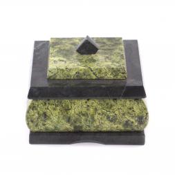 Шкатулка для драгоценностей змеевик 9,5х9,5х7,5 см