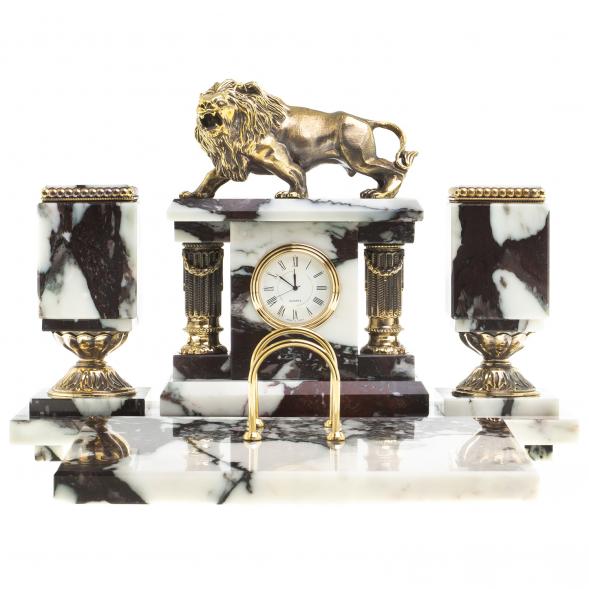 Письменный прибор &amp;quot;Рычащий лев&amp;quot; камень мрамор 124071