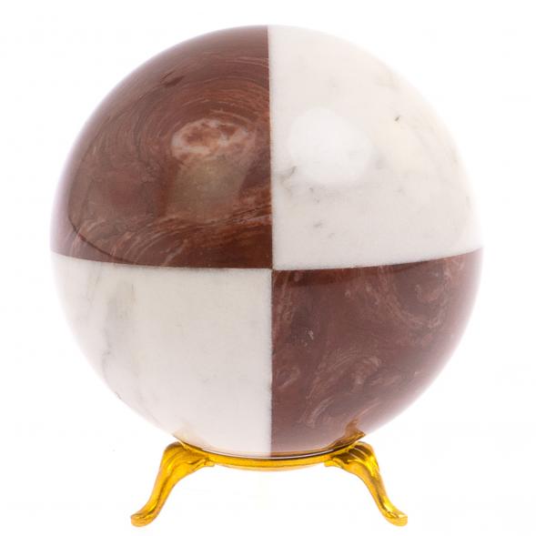 Шар из лемезита и белого мрамора 9,5 см 126350