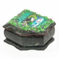 Шкатулка Хозяйка медной горы змеевик 11х9х6,5 см 117471