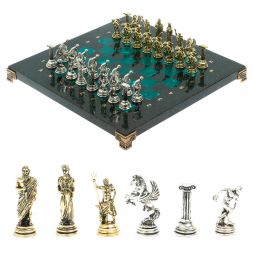 Шахматы "Олимпийские игры" 28х28 см из змеевика